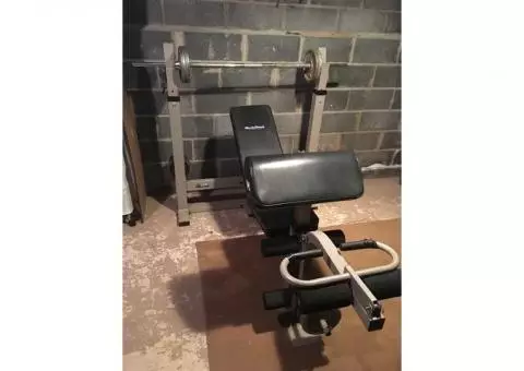 Weight bench and NordicTrack elliptical